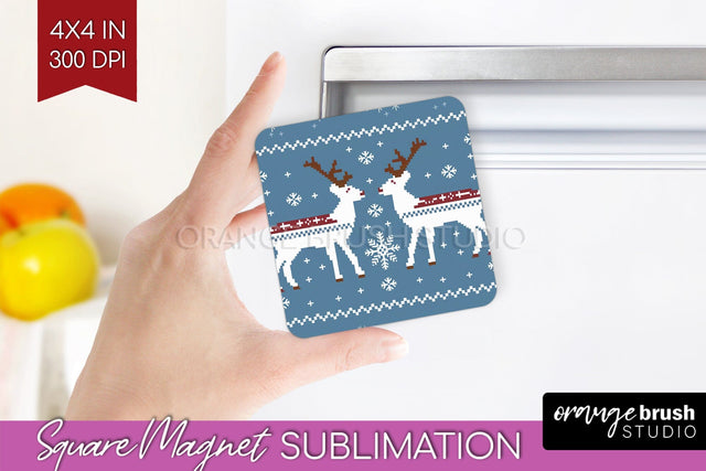 Nordic Christmas Magnet Sublimation - Winter Magnet PNG Sublimation OrangeBrushStudio 