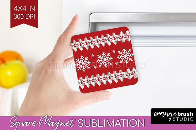 Nordic Christmas Magnet Sublimation - Winter Magnet PNG Sublimation OrangeBrushStudio 