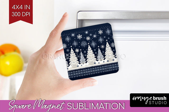 Nordic Christmas Magnet Sublimation - Winter Magnet PNG Sublimation OrangeBrushStudio 