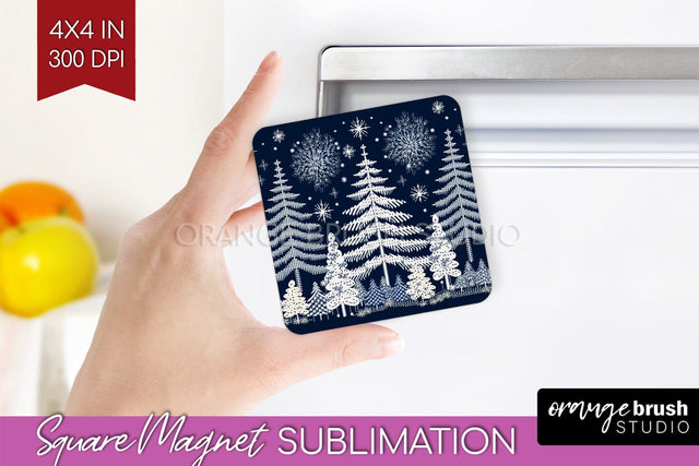 Nordic Christmas Magnet Sublimation - Winter Magnet PNG Sublimation OrangeBrushStudio 
