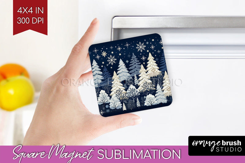 Nordic Christmas Magnet Sublimation - Winter Magnet PNG Sublimation OrangeBrushStudio 