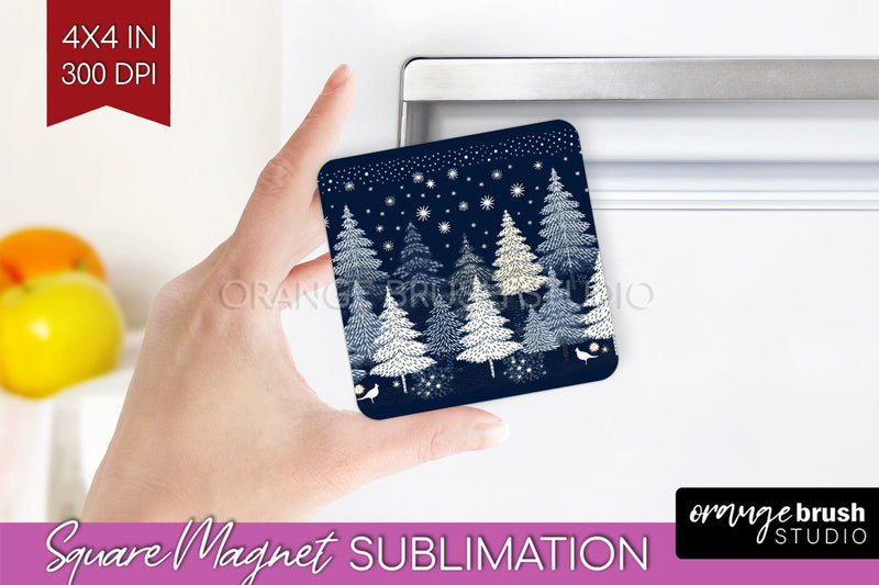 Nordic Christmas Magnet Sublimation - Winter Magnet PNG Sublimation OrangeBrushStudio 