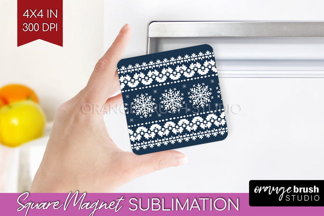 Nordic Christmas Magnet Sublimation - Winter Magnet PNG Sublimation OrangeBrushStudio 