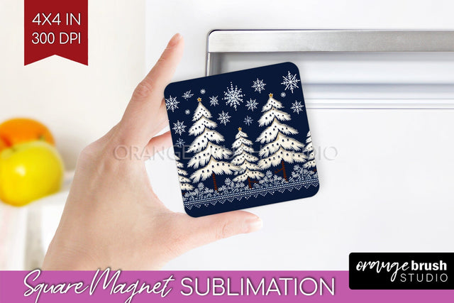 Nordic Christmas Magnet Sublimation - Winter Magnet PNG Sublimation OrangeBrushStudio 