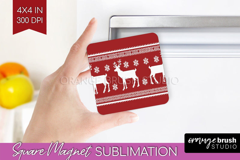 Nordic Christmas Magnet Sublimation - Winter Magnet PNG Sublimation OrangeBrushStudio 