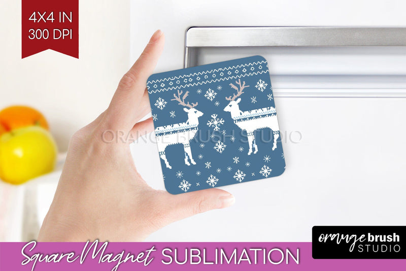 Nordic Christmas Magnet Sublimation - Winter Magnet PNG Sublimation OrangeBrushStudio 