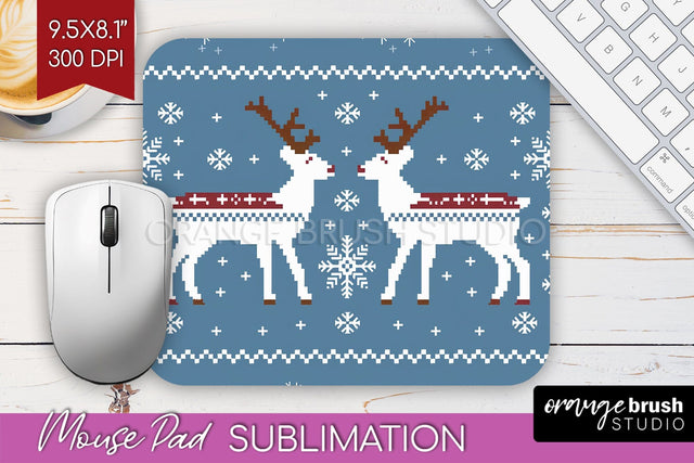 Nordic Christmas Mouse Pad Sublimation - Winter Mousepad PNG Sublimation OrangeBrushStudio 