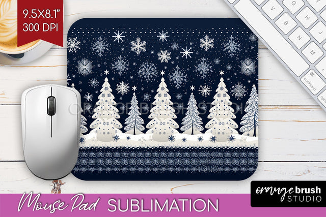 Nordic Christmas Mouse Pad Sublimation - Winter Mousepad PNG Sublimation OrangeBrushStudio 