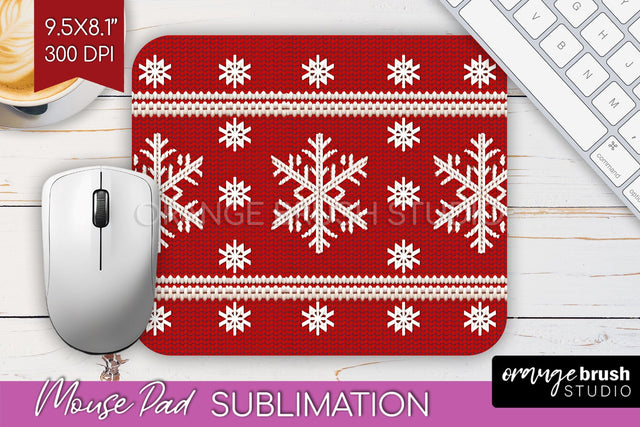 Nordic Christmas Mouse Pad Sublimation - Winter Mousepad PNG Sublimation OrangeBrushStudio 
