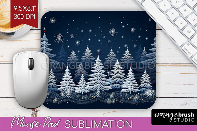 Nordic Christmas Mouse Pad Sublimation - Winter Mousepad PNG Sublimation OrangeBrushStudio 