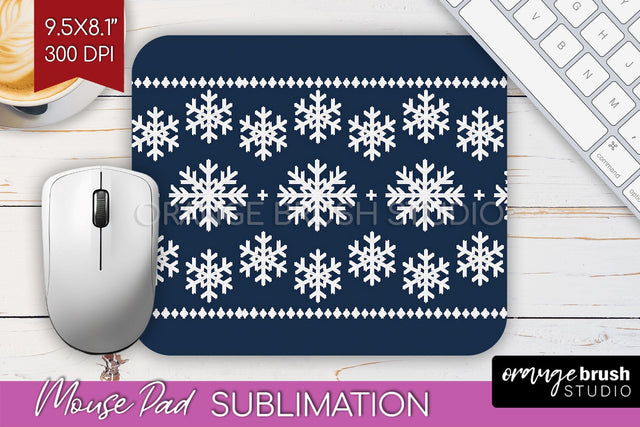 Nordic Christmas Mouse Pad Sublimation - Winter Mousepad PNG Sublimation OrangeBrushStudio 