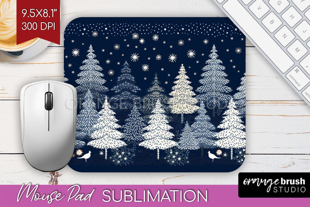Nordic Christmas Mouse Pad Sublimation - Winter Mousepad PNG Sublimation OrangeBrushStudio 
