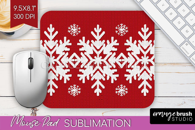 Nordic Christmas Mouse Pad Sublimation - Winter Mousepad PNG Sublimation OrangeBrushStudio 