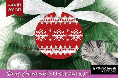 Nordic Christmas Ornament PNG - Winter Pattern Sublimation Sublimation OrangeBrushStudio 