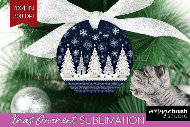 Nordic Christmas Ornament PNG - Winter Pattern Sublimation Sublimation OrangeBrushStudio 