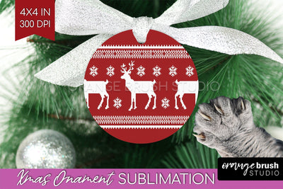 Nordic Christmas Ornament PNG - Winter Pattern Sublimation Sublimation OrangeBrushStudio 