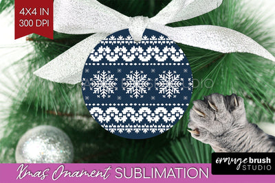 Nordic Christmas Ornament PNG - Winter Pattern Sublimation Sublimation OrangeBrushStudio 