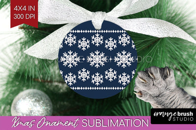 Nordic Christmas Ornament PNG - Winter Pattern Sublimation Sublimation OrangeBrushStudio 