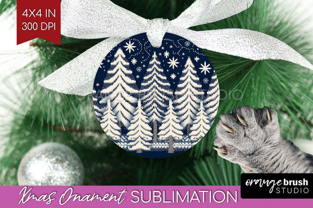 Nordic Christmas Ornament PNG - Winter Pattern Sublimation Sublimation OrangeBrushStudio 