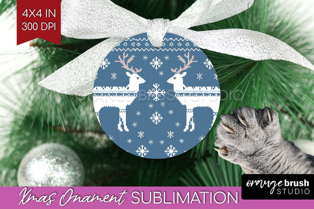 Nordic Christmas Ornament PNG - Winter Pattern Sublimation Sublimation OrangeBrushStudio 