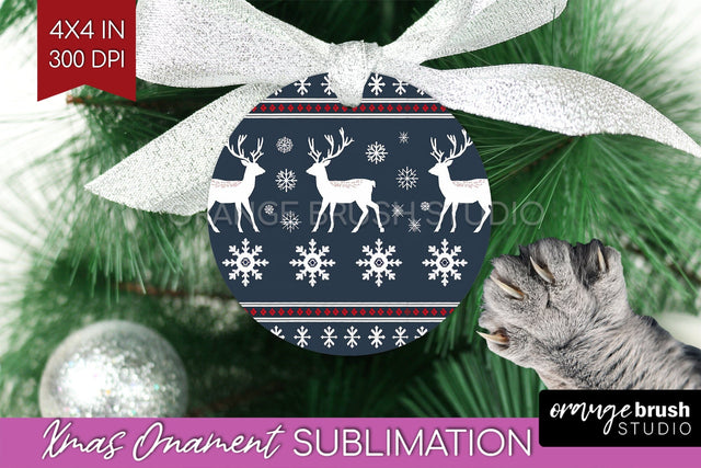 Nordic Christmas Ornament PNG - Winter Pattern Sublimation Sublimation OrangeBrushStudio 