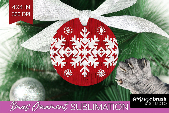 Nordic Christmas Ornament PNG - Winter Pattern Sublimation Sublimation OrangeBrushStudio 