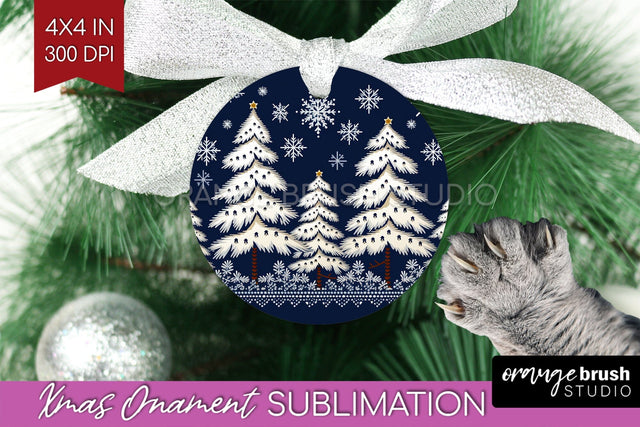 Nordic Christmas Ornament PNG - Winter Pattern Sublimation Sublimation OrangeBrushStudio 