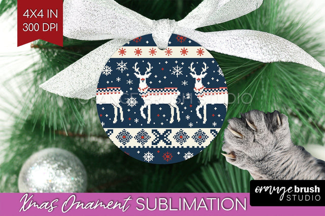 Nordic Christmas Ornament PNG - Winter Pattern Sublimation Sublimation OrangeBrushStudio 