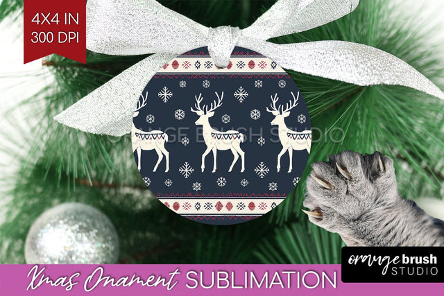 Nordic Christmas Ornament PNG - Winter Pattern Sublimation Sublimation OrangeBrushStudio 