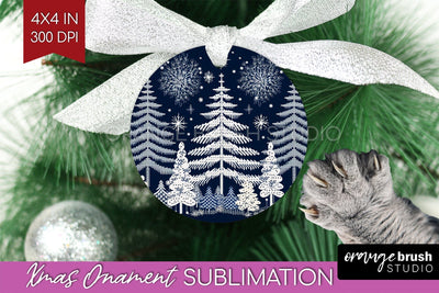 Nordic Christmas Ornament PNG - Winter Pattern Sublimation Sublimation OrangeBrushStudio 