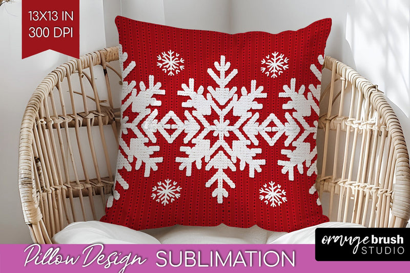 Nordic Christmas Pillow Sublimation - Winter Pillow Cover Sublimation OrangeBrushStudio 