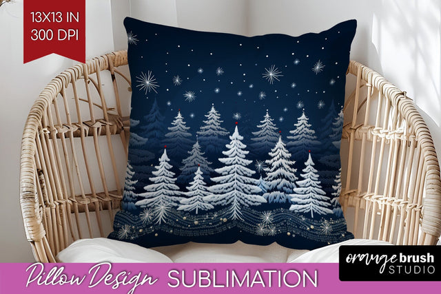 Nordic Christmas Pillow Sublimation - Winter Pillow Cover Sublimation OrangeBrushStudio 