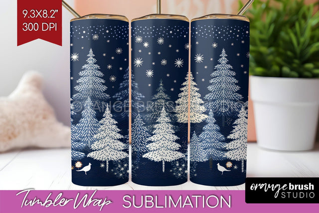 Nordic Christmas Tumbler Wrap - Winter Tumbler PNG Sublimation OrangeBrushStudio 