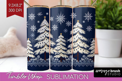 Nordic Christmas Tumbler Wrap - Winter Tumbler PNG Sublimation OrangeBrushStudio 