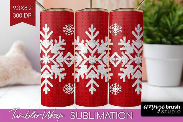 Nordic Christmas Tumbler Wrap - Winter Tumbler PNG Sublimation OrangeBrushStudio 