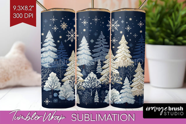 Nordic Christmas Tumbler Wrap - Winter Tumbler PNG Sublimation OrangeBrushStudio 