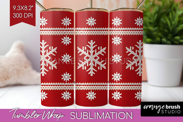 Nordic Christmas Tumbler Wrap - Winter Tumbler PNG Sublimation OrangeBrushStudio 