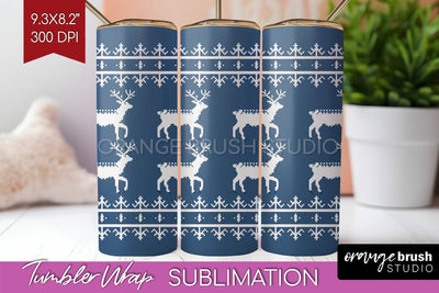 Nordic Christmas Tumbler Wrap - Winter Tumbler PNG Sublimation OrangeBrushStudio 