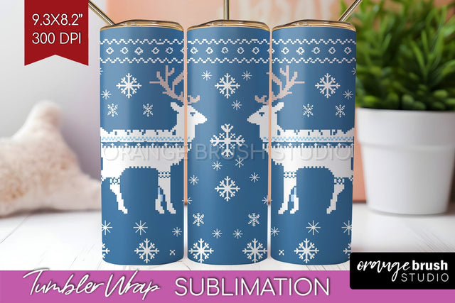 Nordic Christmas Tumbler Wrap - Winter Tumbler PNG Sublimation OrangeBrushStudio 