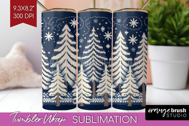 Nordic Christmas Tumbler Wrap - Winter Tumbler PNG Sublimation OrangeBrushStudio 