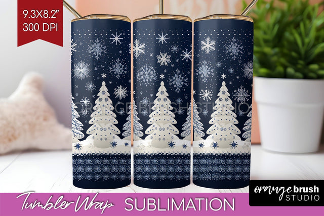 Nordic Christmas Tumbler Wrap - Winter Tumbler PNG Sublimation OrangeBrushStudio 