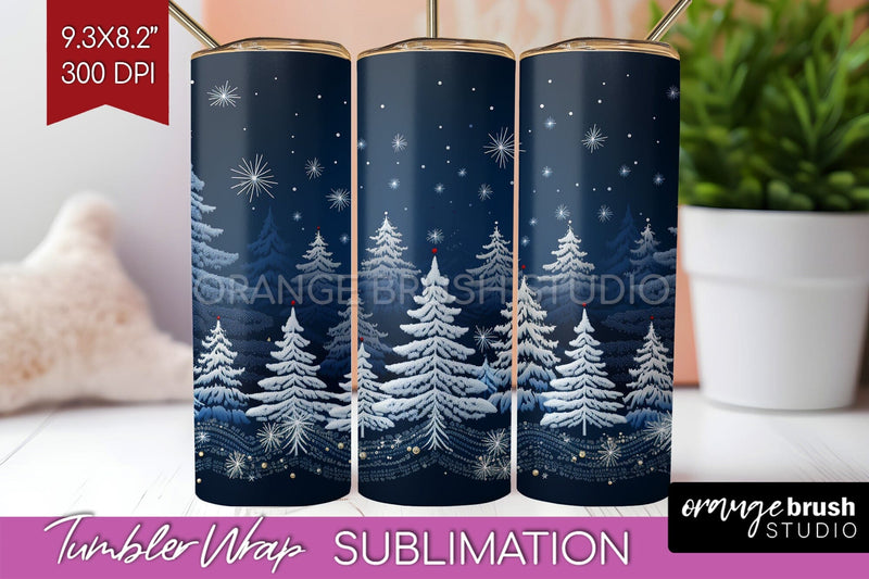 Nordic Christmas Tumbler Wrap - Winter Tumbler PNG Sublimation OrangeBrushStudio 