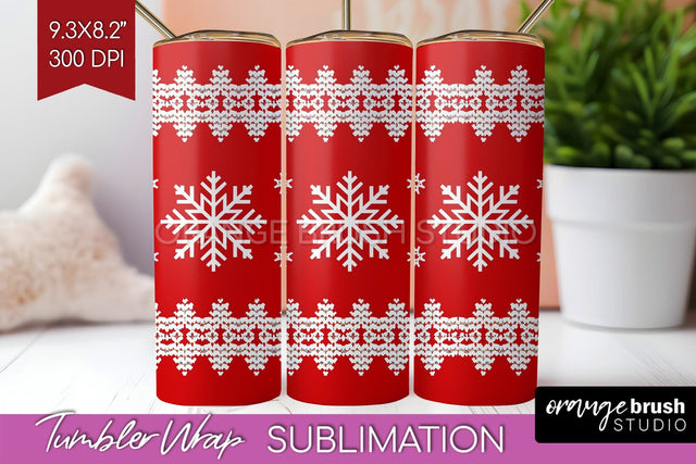 Nordic Christmas Tumbler Wrap - Winter Tumbler PNG Sublimation OrangeBrushStudio 