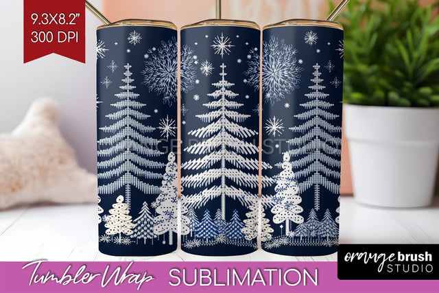 Nordic Christmas Tumbler Wrap - Winter Tumbler PNG Sublimation OrangeBrushStudio 