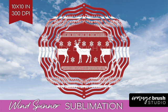 Nordic Christmas Wind Spinner Sublimation PNG Sublimation OrangeBrushStudio 