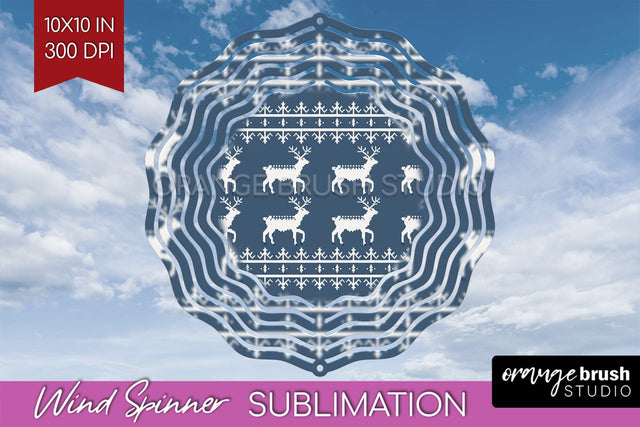 Nordic Christmas Wind Spinner Sublimation PNG Sublimation OrangeBrushStudio 