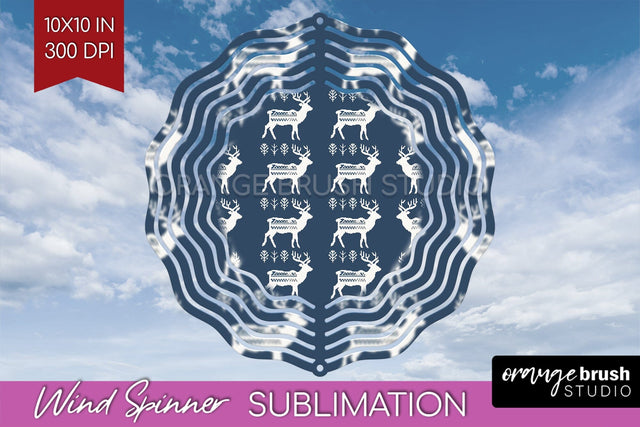 Nordic Christmas Wind Spinner Sublimation PNG Sublimation OrangeBrushStudio 