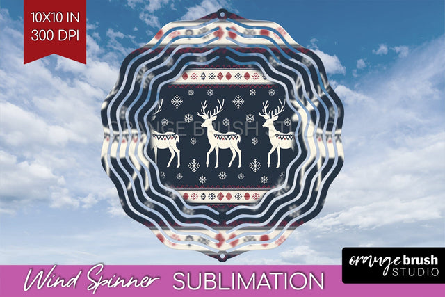 Nordic Christmas Wind Spinner Sublimation PNG Sublimation OrangeBrushStudio 