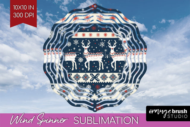 Nordic Christmas Wind Spinner Sublimation PNG Sublimation OrangeBrushStudio 