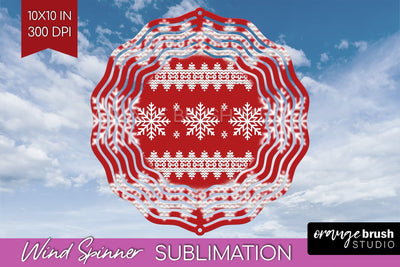 Nordic Christmas Wind Spinner Sublimation PNG Sublimation OrangeBrushStudio 